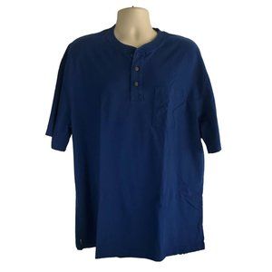 Duluth Trading Longtail XL Blue Polo Pullover Pocket Casual Button Golf Shirt